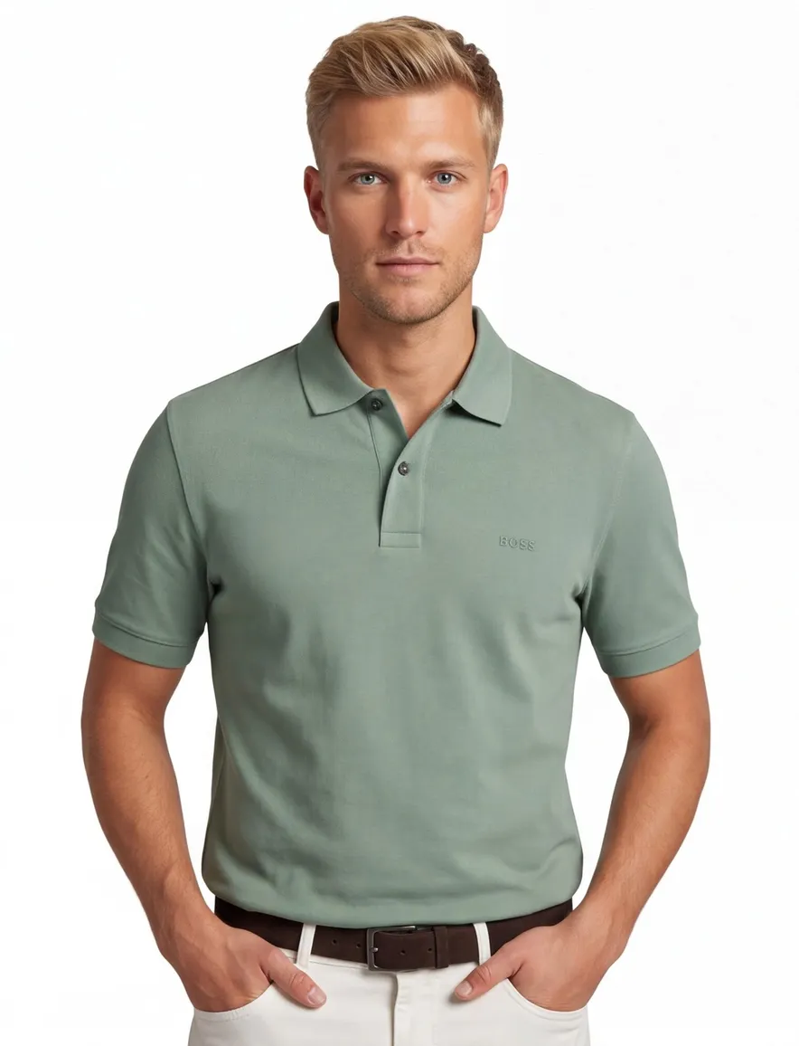 BOSS Black poloshirt Pallas groen