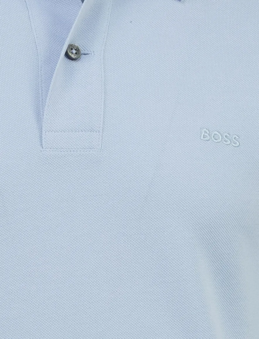 Boss Black Pallas poloshirt korte mouw lichtblauw 2 knoops