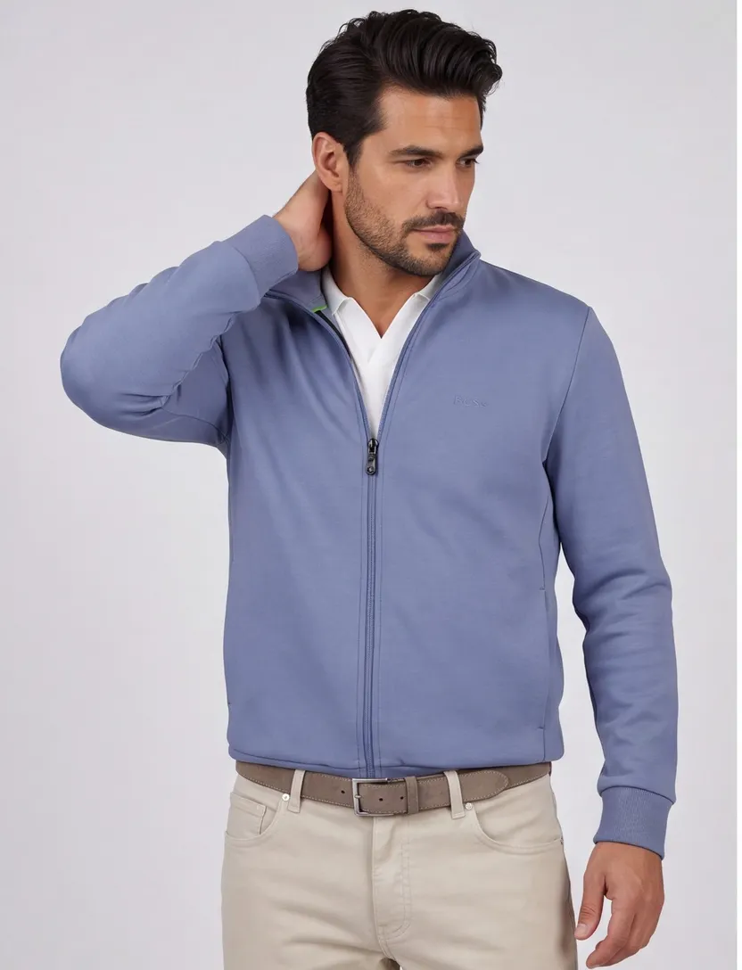 BOSS Green Skaz vest blauw, 100% katoen