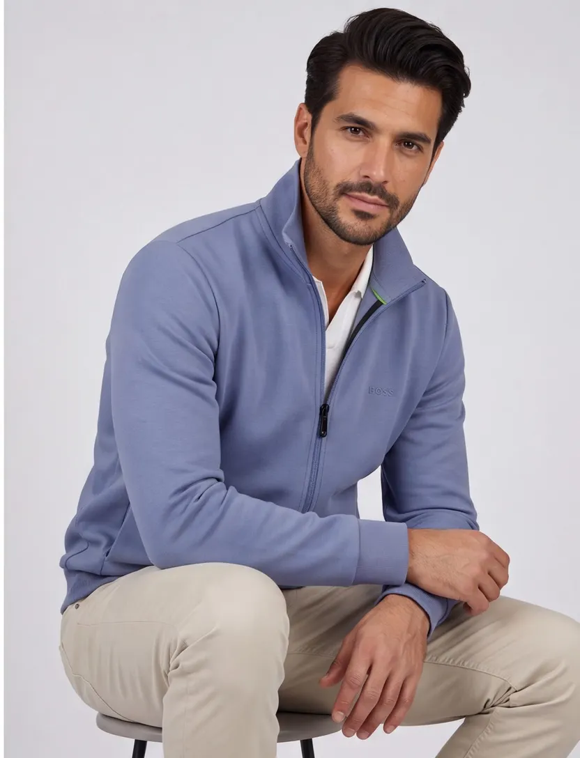 BOSS Green Skaz vest blauw, 100% katoen