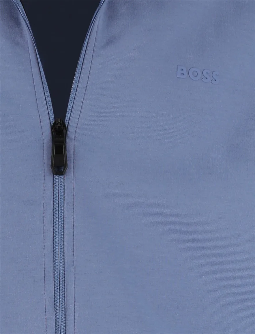 Blauwe vest BOSS Green Skaz, katoenen