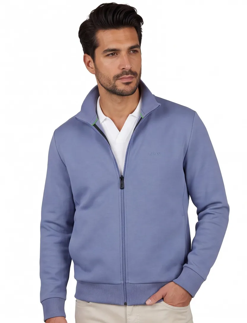 BOSS Green Skaz vest blauw, 100% katoen