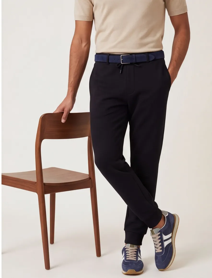 BOSS Green Hadiko joggingbroek stretch donkerblauw