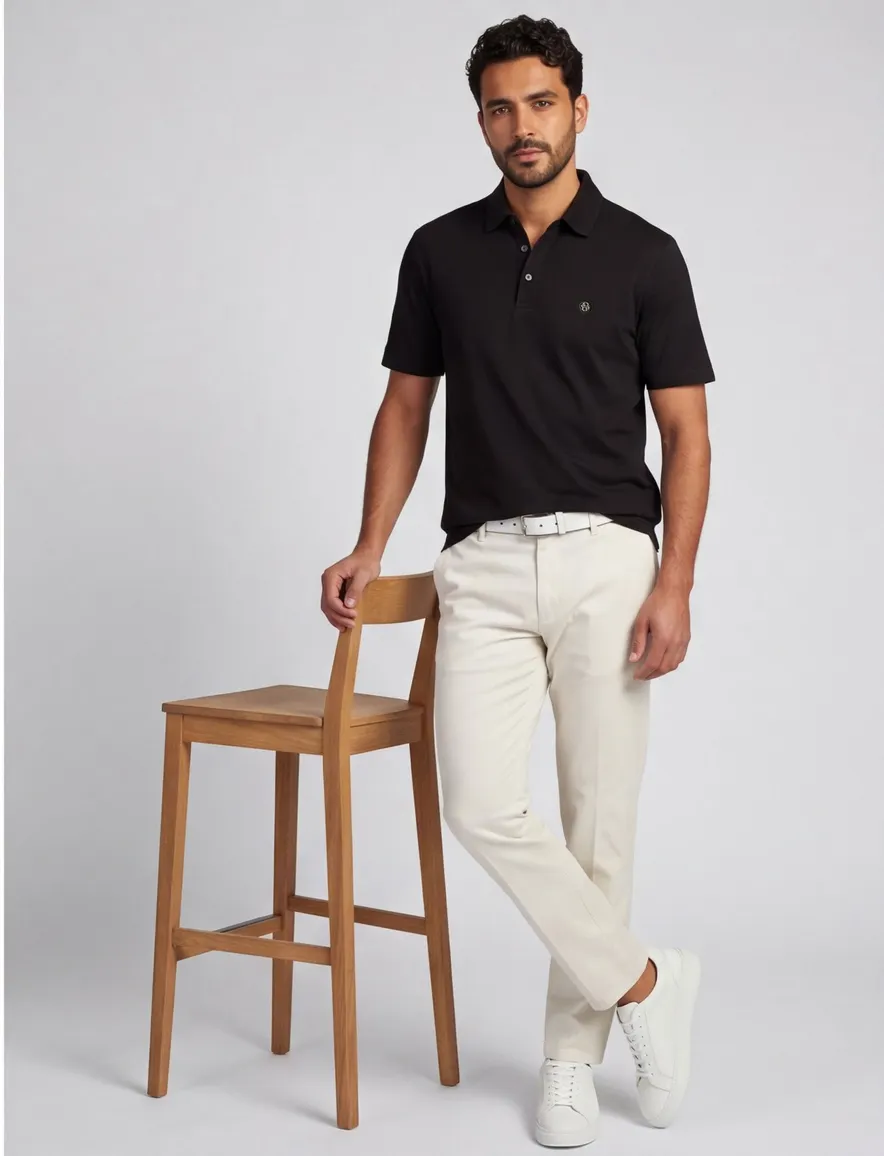 BOSS Black C-Parris polo zwart 3-knoops