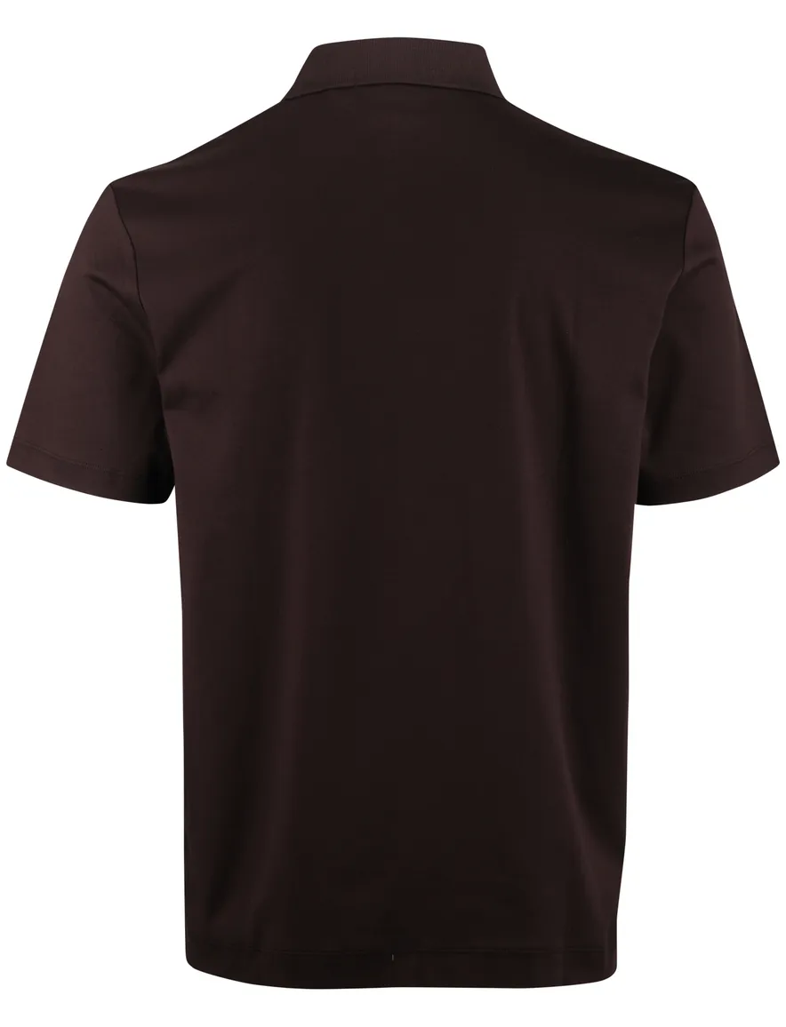 BOSS Black C-Parris polo bruin 3-knoops