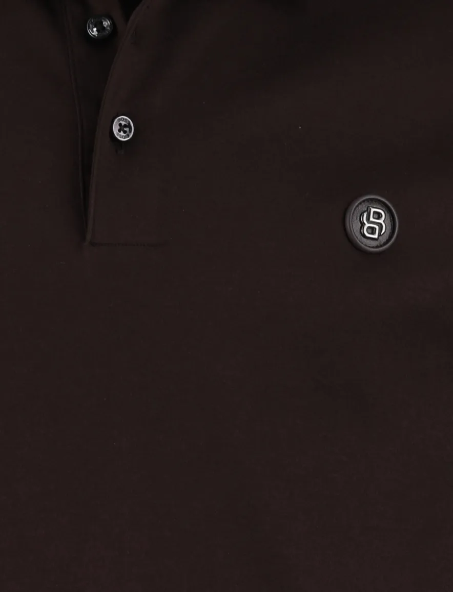 BOSS Black C-Parris polo bruin 3-knoops