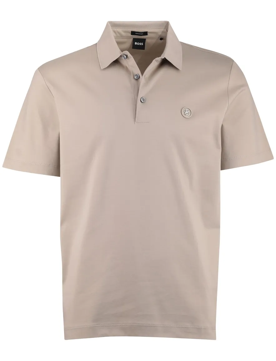 BOSS Black C-Parris polo beige 3-knoops