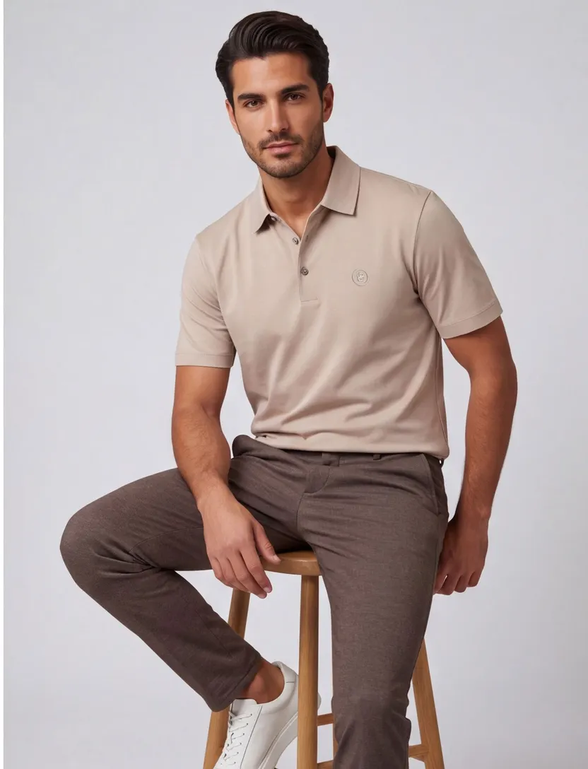 Poloshirt BOSS Black C-Parris beige