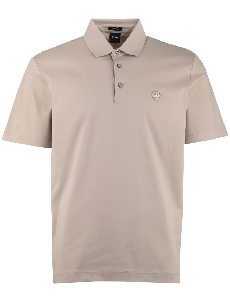BOSS Black C-Parris polo beige 3-knoops