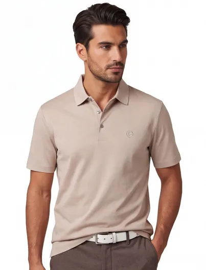 Hugo Boss BOSS Black C-Parris polo beige 3-knoops
