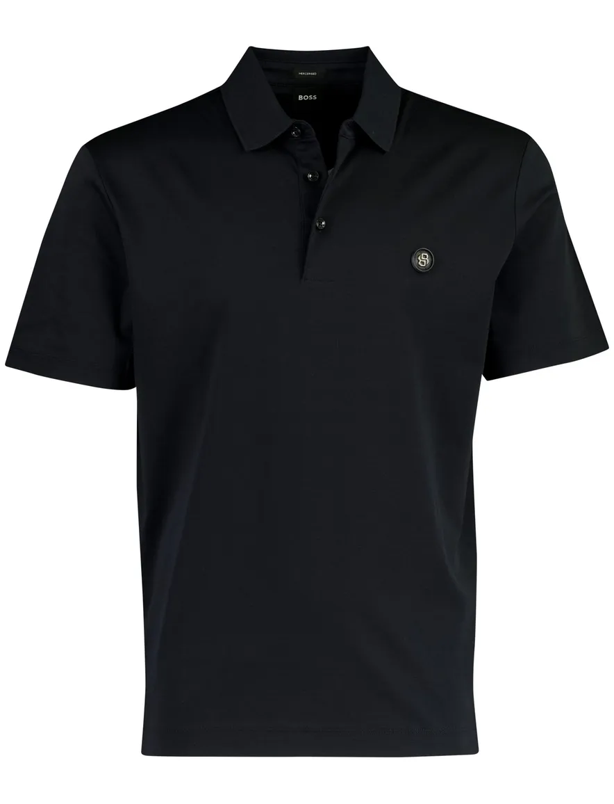 BOSS Black C-Parris polo donkerblauw 3-knoops