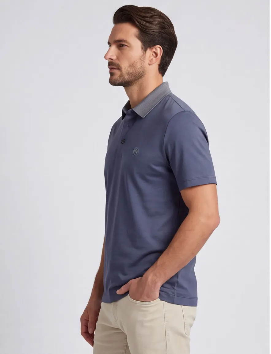 BOSS Black C-Parris polo donkerblauw 3-knoops