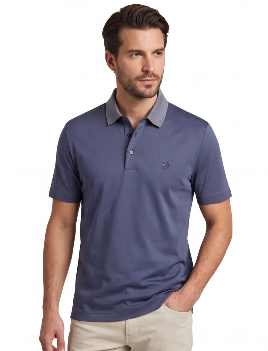 BOSS Black C-Parris polo donkerblauw 3-knoops
