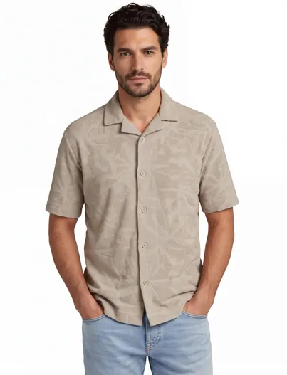 Hugo Boss Poloshirt BOSS Orange grijs met structuur