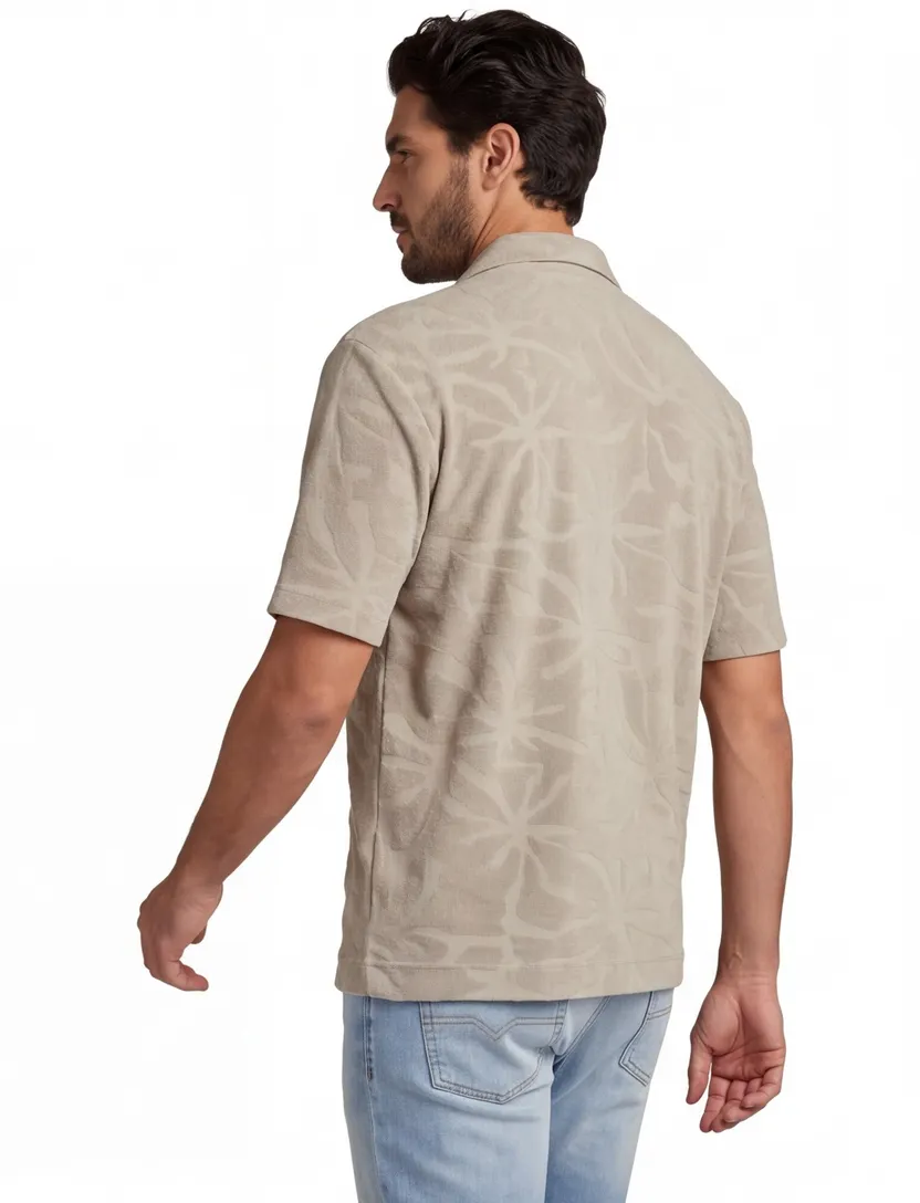 Poloshirt BOSS Orange grijs met structuur