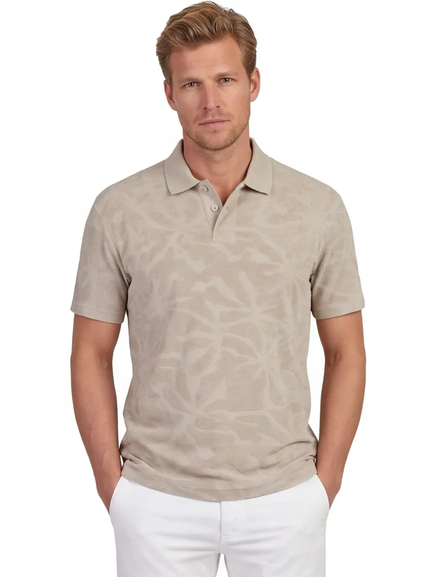Grijs BOSS Orange poloshirt met structuur