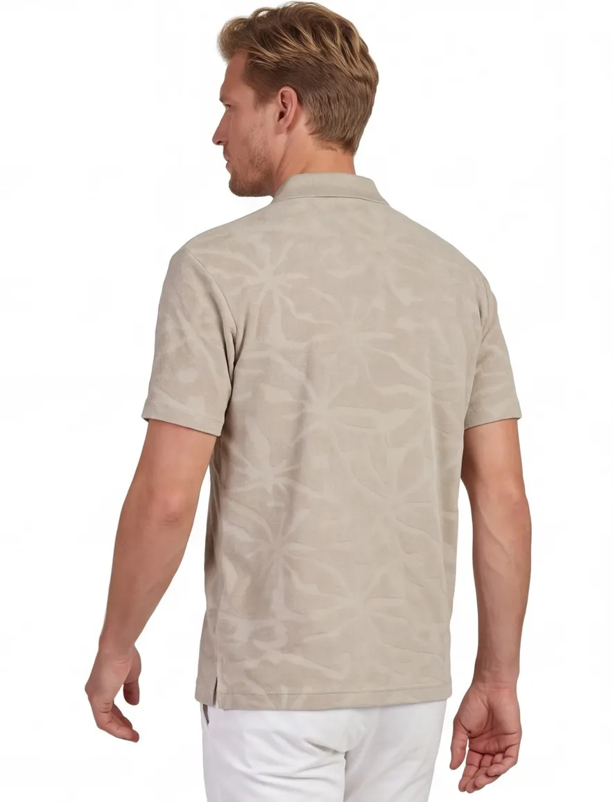 Grijs BOSS Orange poloshirt met structuur