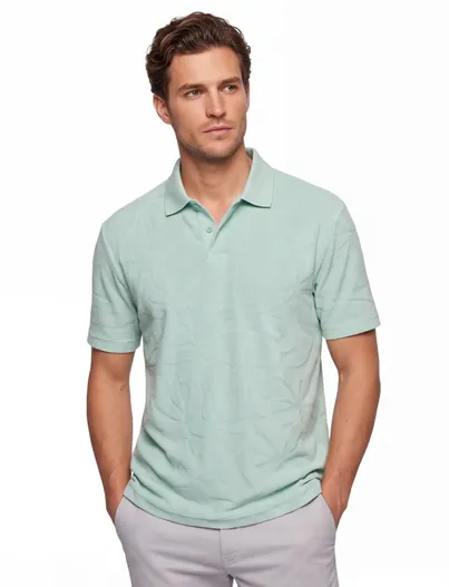 Hugo Boss Poloshirt BOSS Orange turquoise structuur