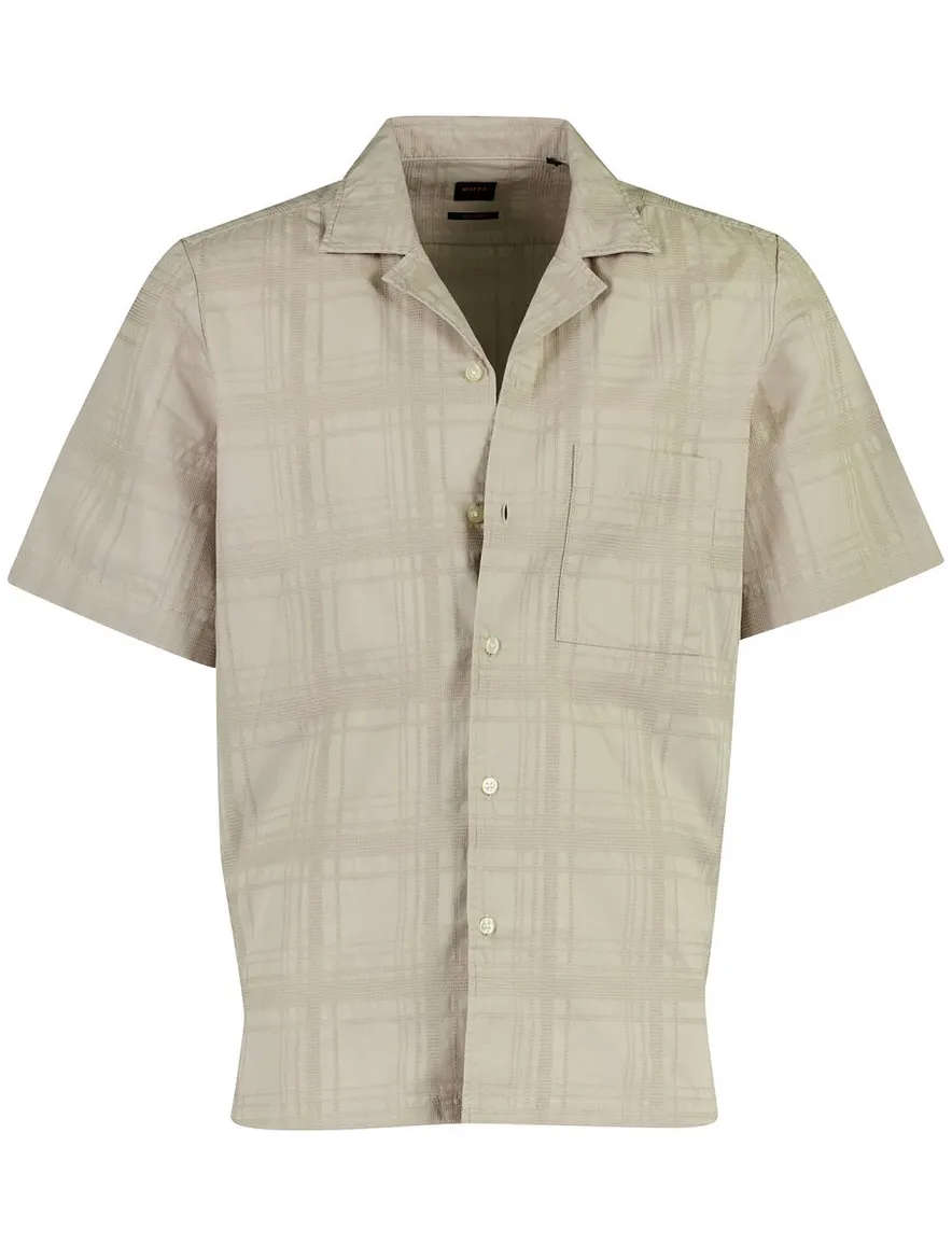 BOSS Orange Rayer M overhemd beige geruit