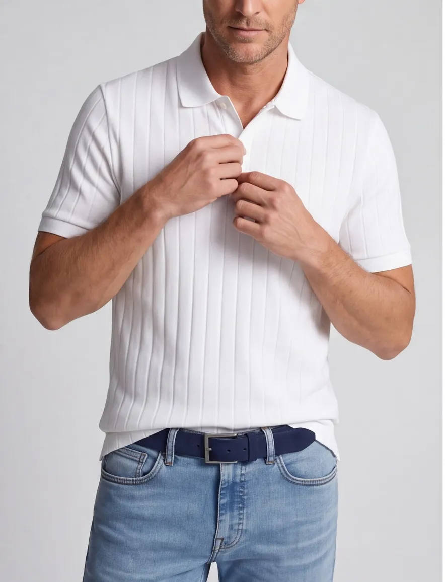 Katoenen witte polo BOSS Black H-Parlay