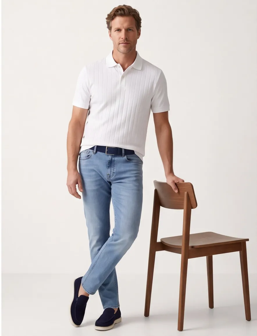 Katoenen witte polo BOSS Black H-Parlay