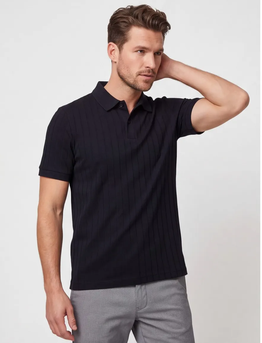 Poloshirt BOSS zwart katoen normale fit