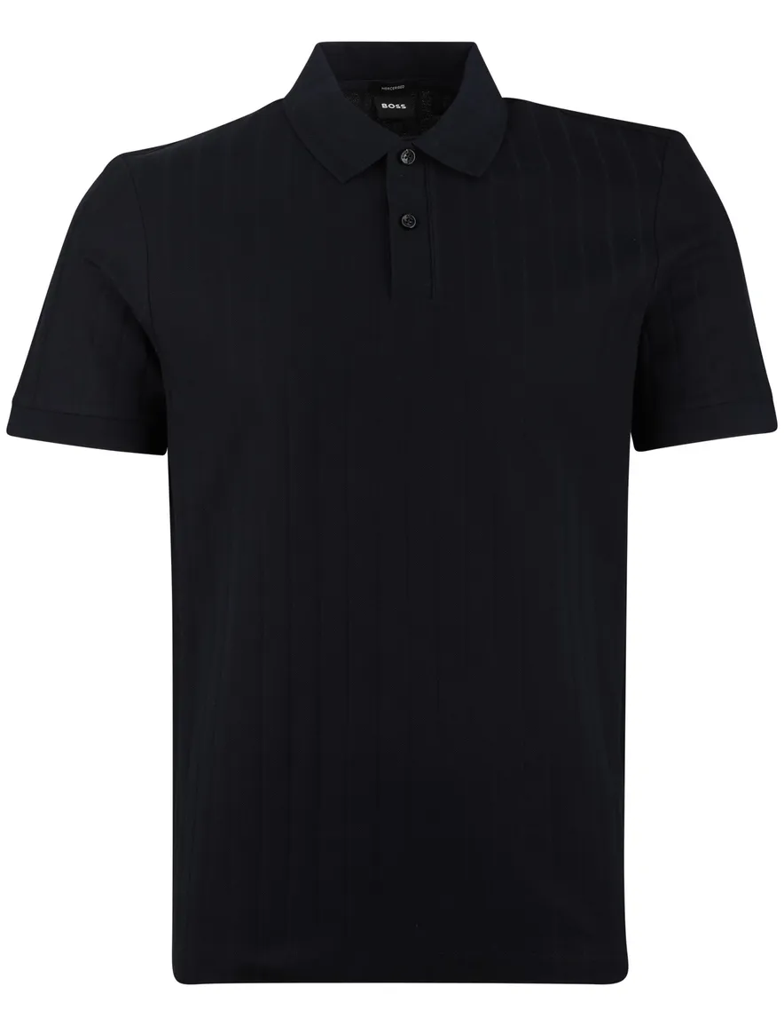 Poloshirt BOSS zwart katoen normale fit