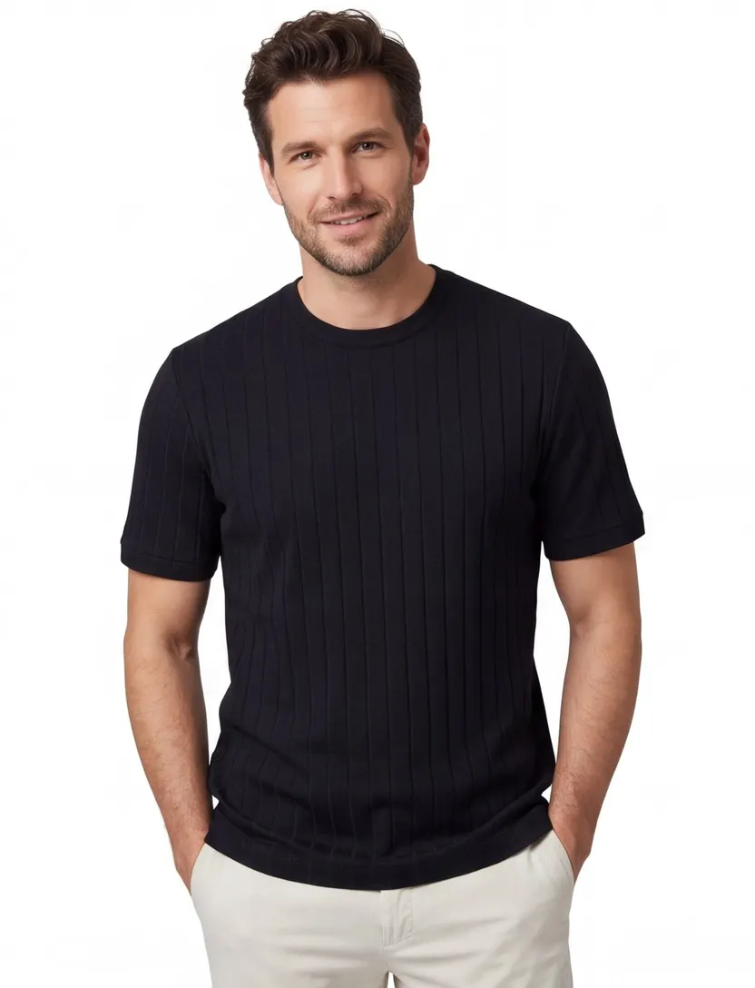 T-shirt BOSS Black H-Thompson navy ronde hals