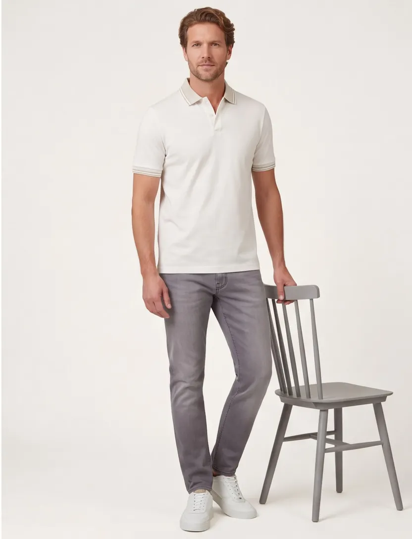 Wit poloshirt Boss Black H-Phillipson 2-knoops jersey