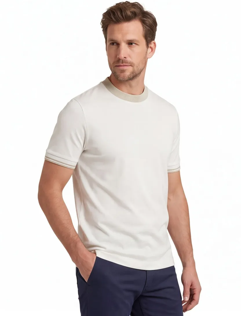 BOSS Black T-shirt wit mercerised slim fit