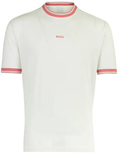 Hugo Boss T-shirt BOSS wit roze katoen wijde fit