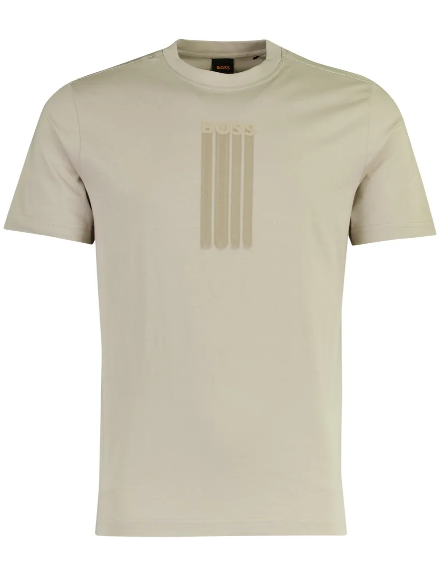 BOSS Orange Te-Bass t-shirt geprint grijs