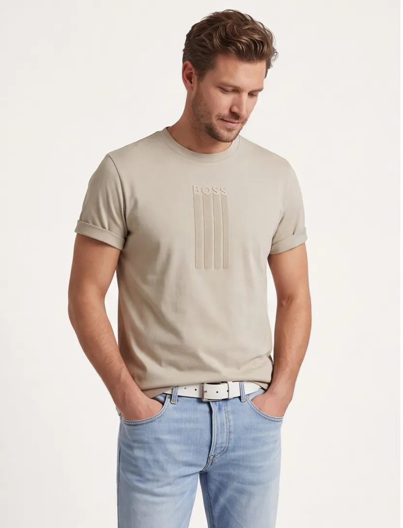 Grijs t-shirt BOSS Orange Te-bass geprint