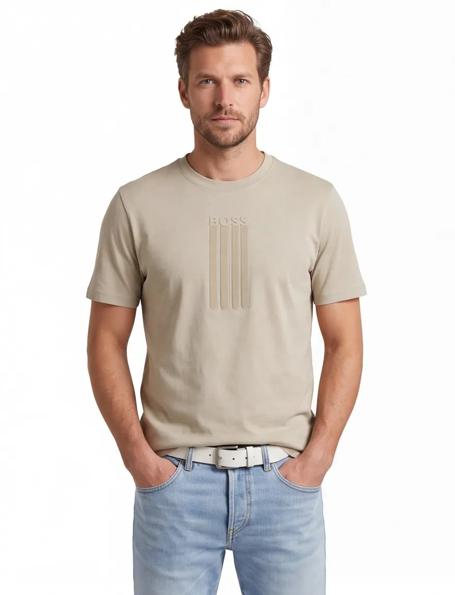 BOSS Orange Te-Bass t-shirt met print grijs
