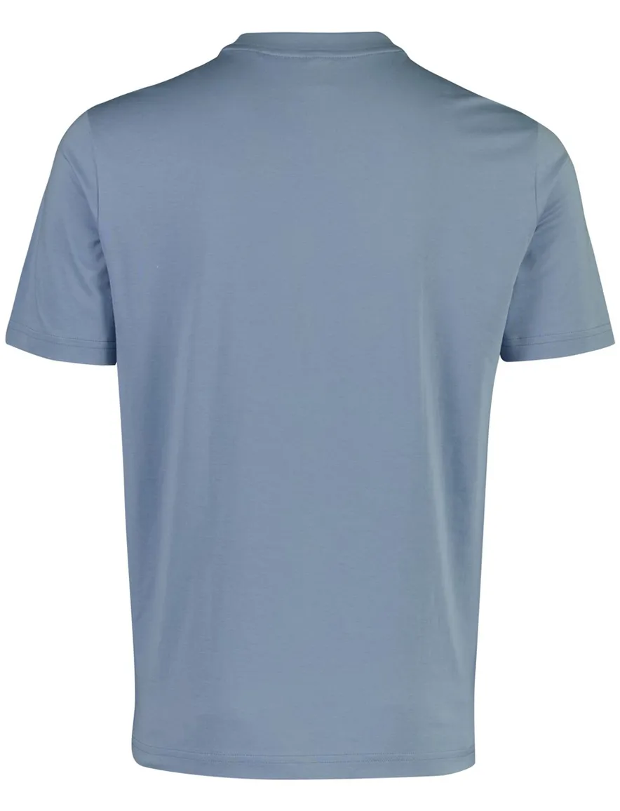 Blauw t-shirt BOSS Orange opdruk ronde hals korte mouw