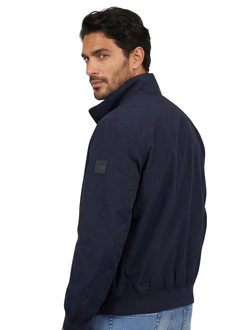 Zomerjas BOSS Orange Opens windjack donkerblauw met boord