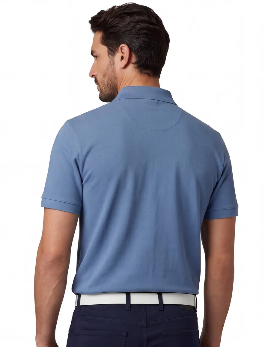 BOSS Pallas poloshirt blauw piqué
