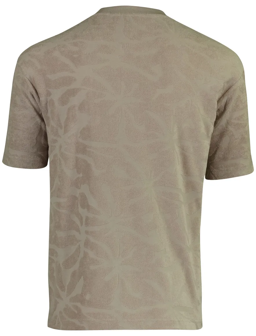T-shirt BOSS Orange grijs met structuur