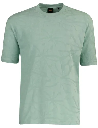 Hugo Boss T-shirt BOSS Orange turquoise met structuur