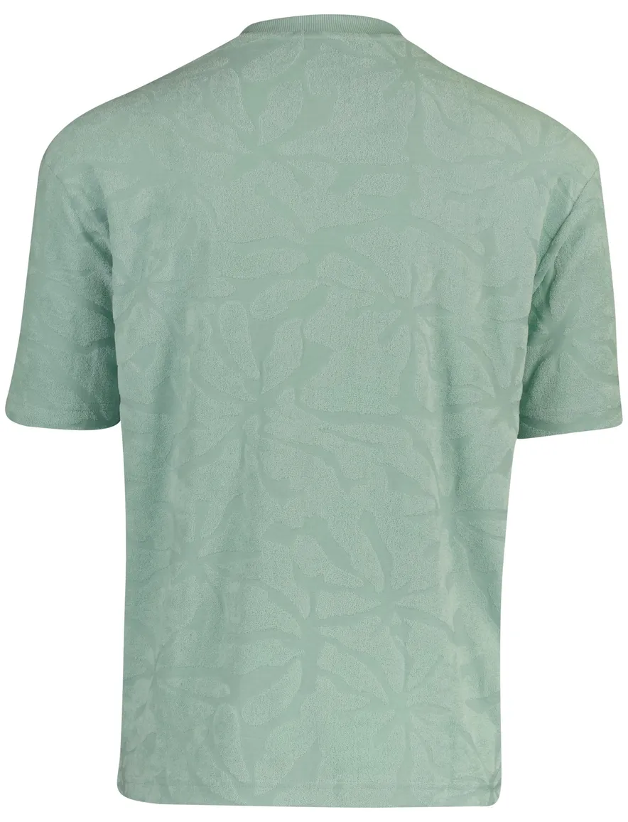 T-shirt BOSS Orange turquoise met strctuur