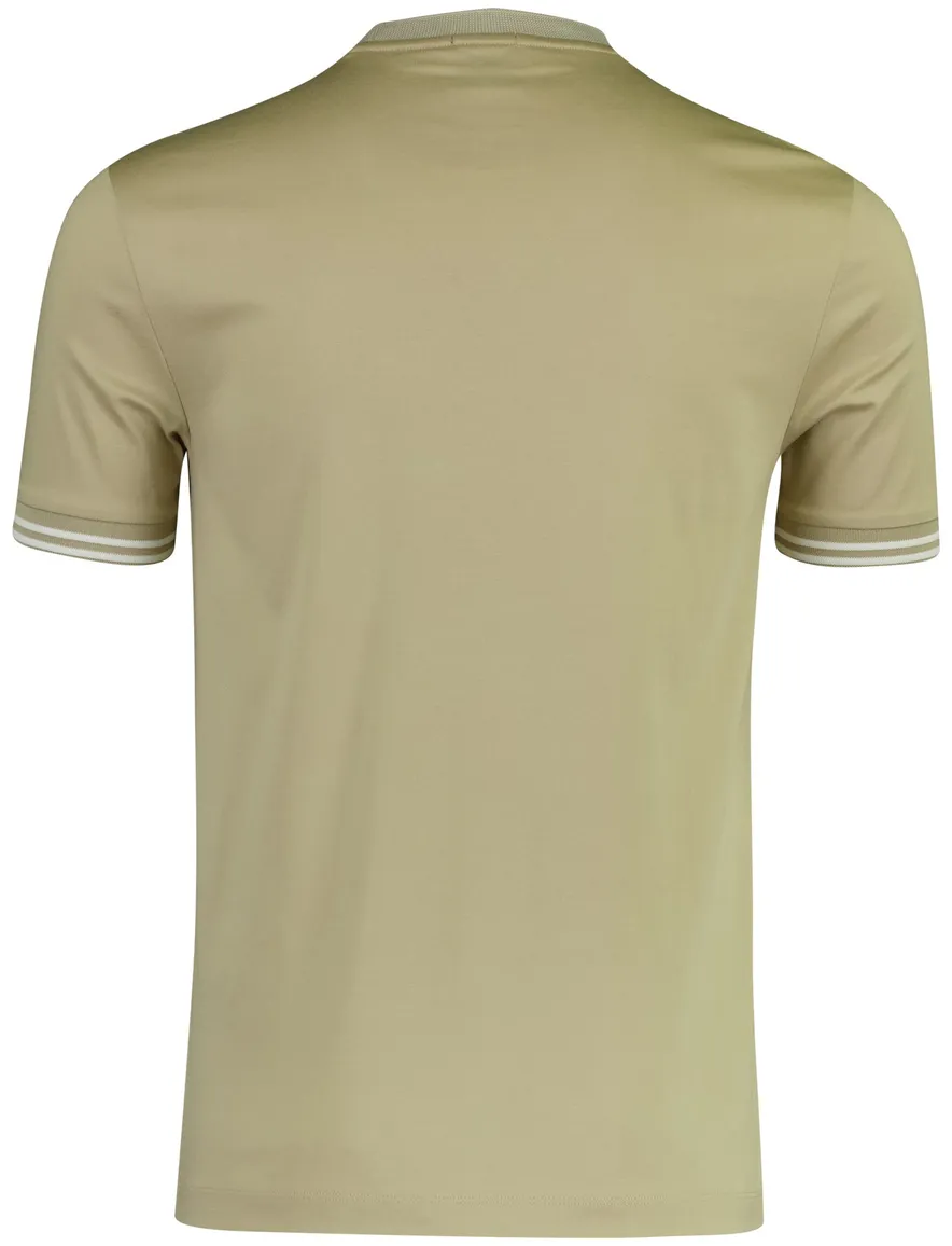 T-shirt BOSS Black creme slim fit katoen
