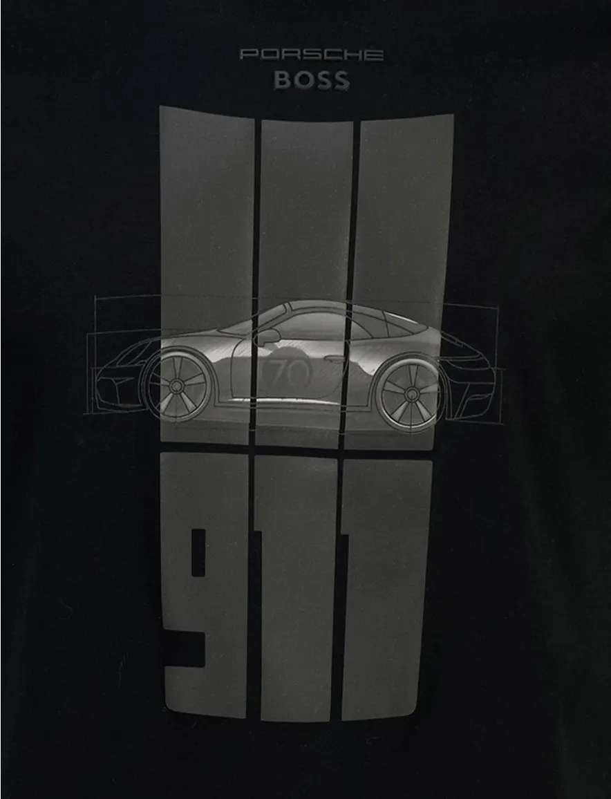 T-shirt BOSS Green zwart Porsche lijn