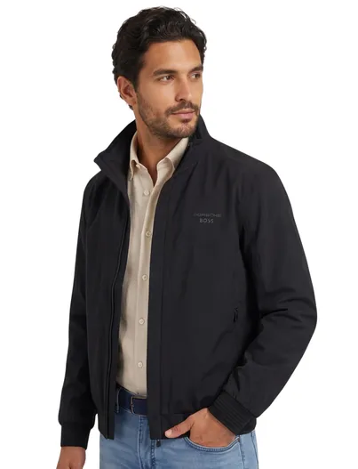 Hugo Boss Zwarte zomerjas BOSS Green zwart zonder capuchon waterdicht rits