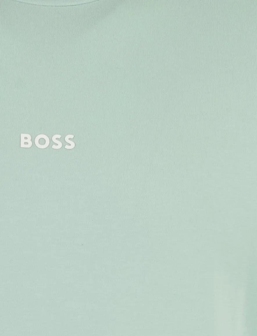 HT-shirt BOSS Orange turquoise ronde hals met logo
