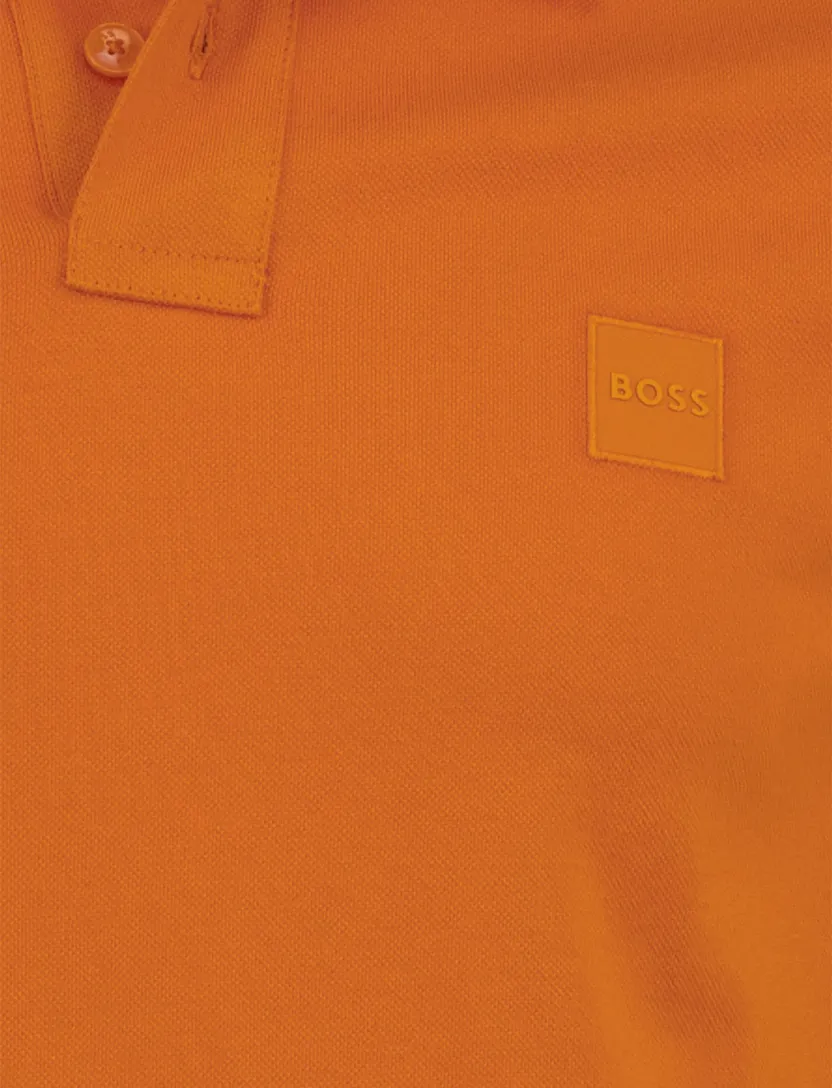 Oranje poloshirt Boss Orange Passenger pique 2-knoops