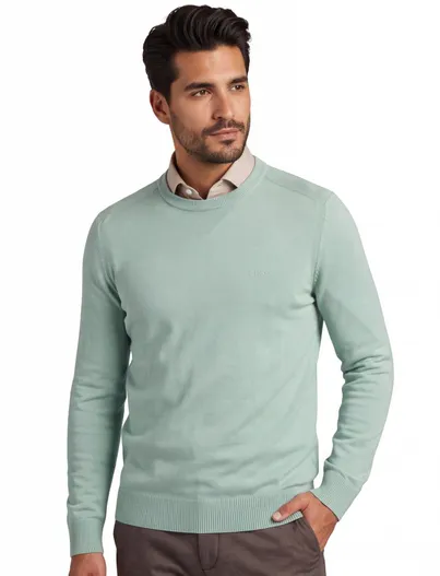 Hugo Boss Trui BOSS orange asac c ronde hals groen