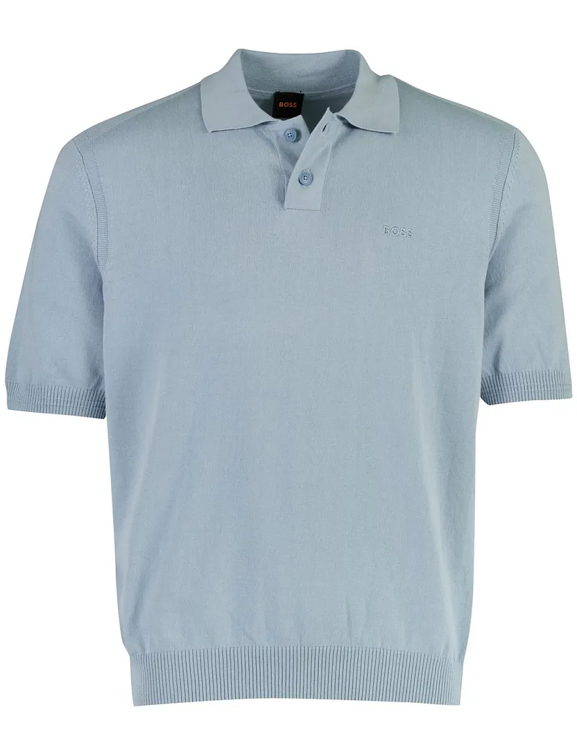 BOSS Orange poloshirt lichtblauw wijde fit katoen
