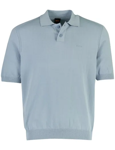Hugo Boss Poloshirt BOSS Orange lichtblauw wijde fit