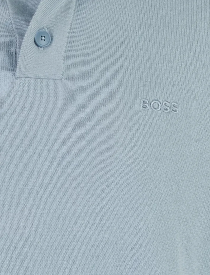 Boss Orange polo lange mouw lichtblauw
