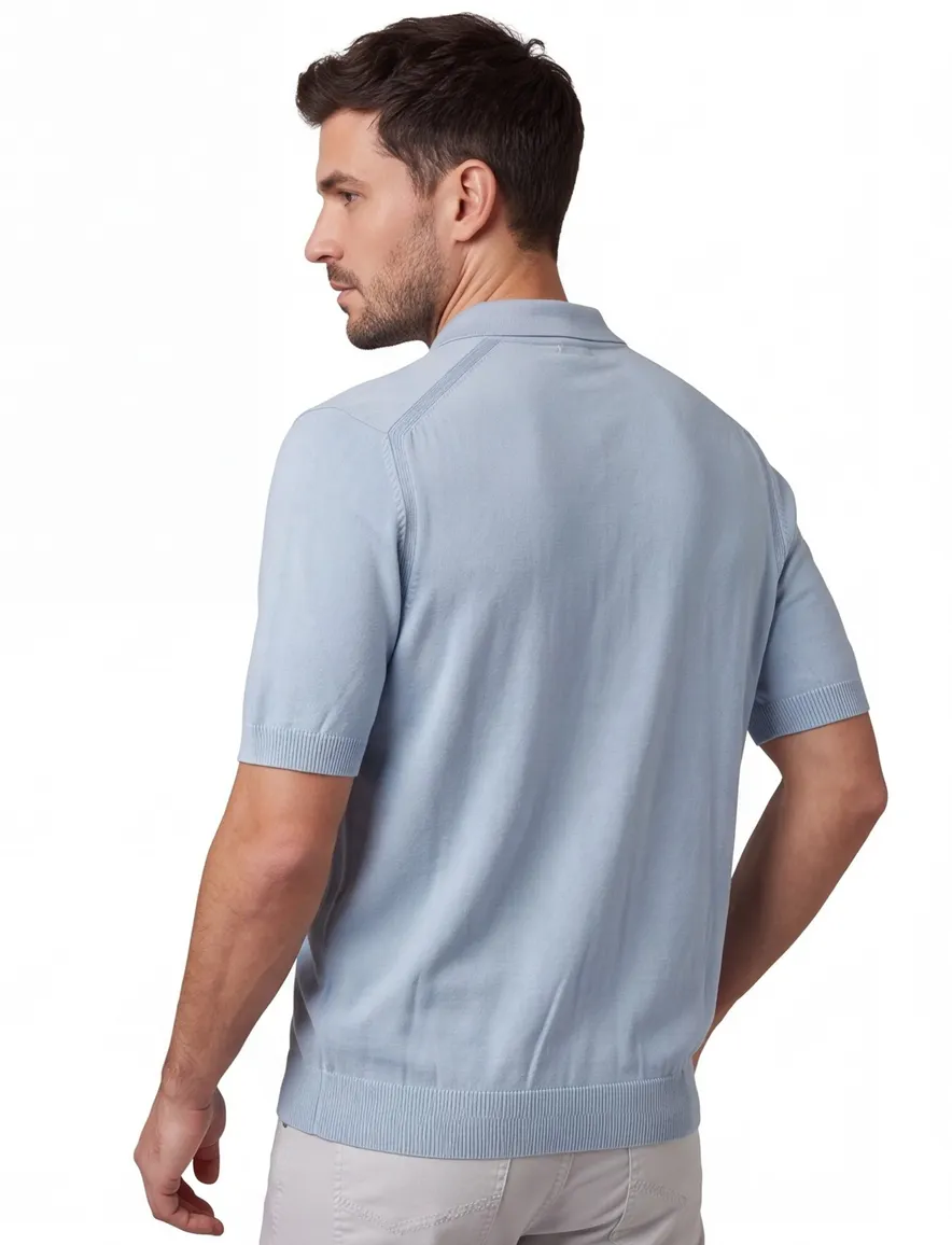 Boss Orange polo lange mouw blauw